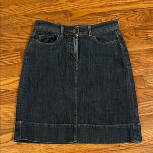 Boden Dark Blue Denim Jean A-Line/ Pencil Skirt no Slit size 10